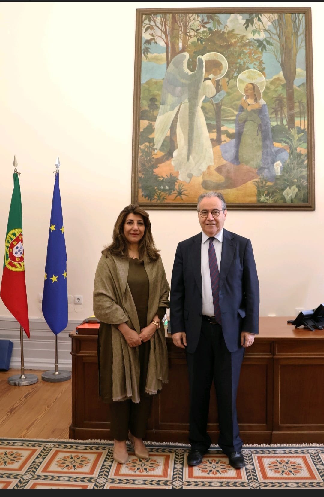 Ambassador Aisha Farooqi with President of the Constitutional Court of Portugal