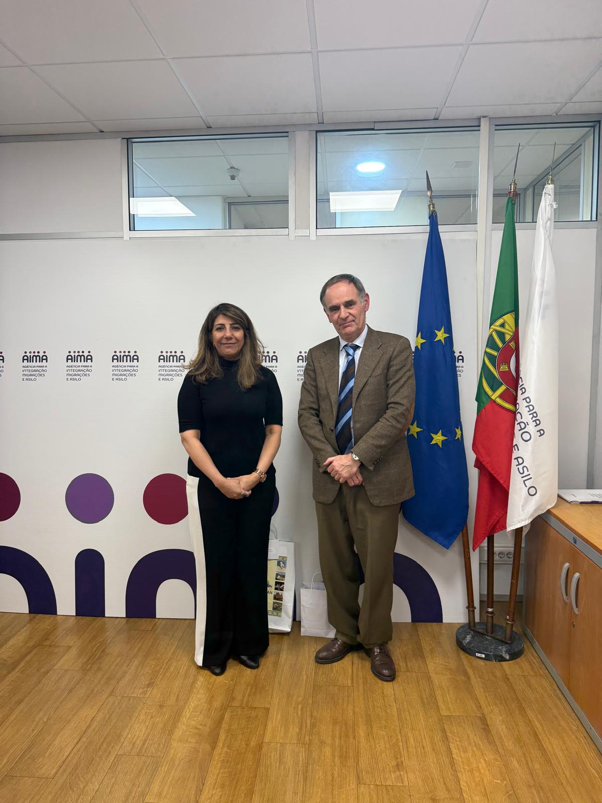 Ambassador Aisha Farooqi meeting with Mr. Pedro Gaspar, President of AIMA